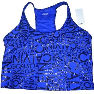 Performance Allover Logo Cropped Tank Top